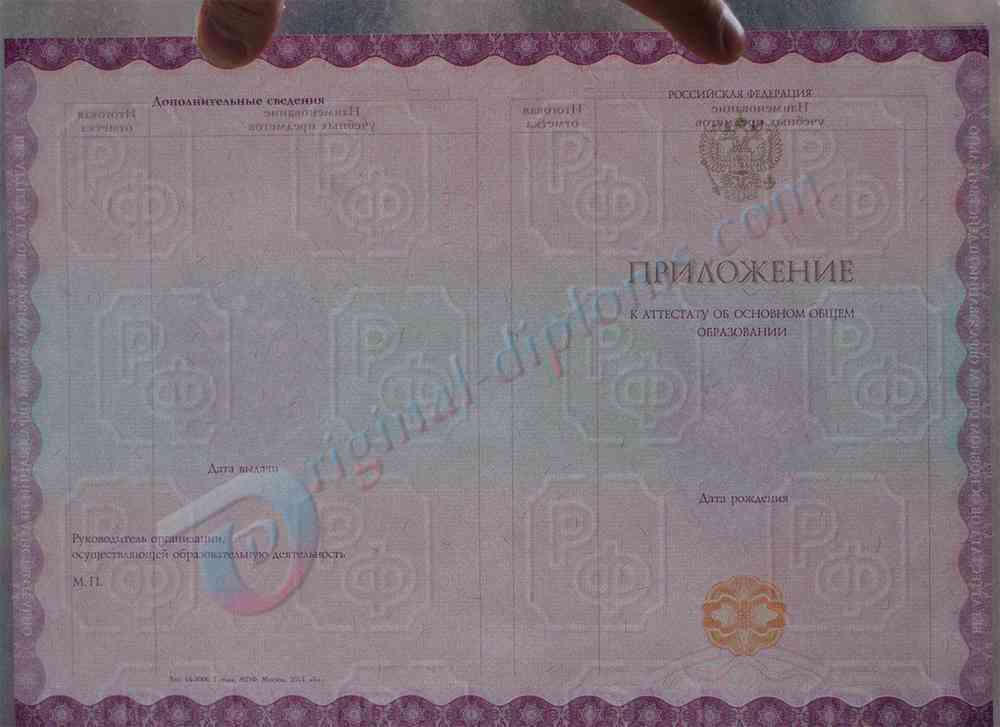 Аттестат о среднем обр. за 9 классов 2014-2027